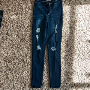 Blue Distressed Women's Jeans